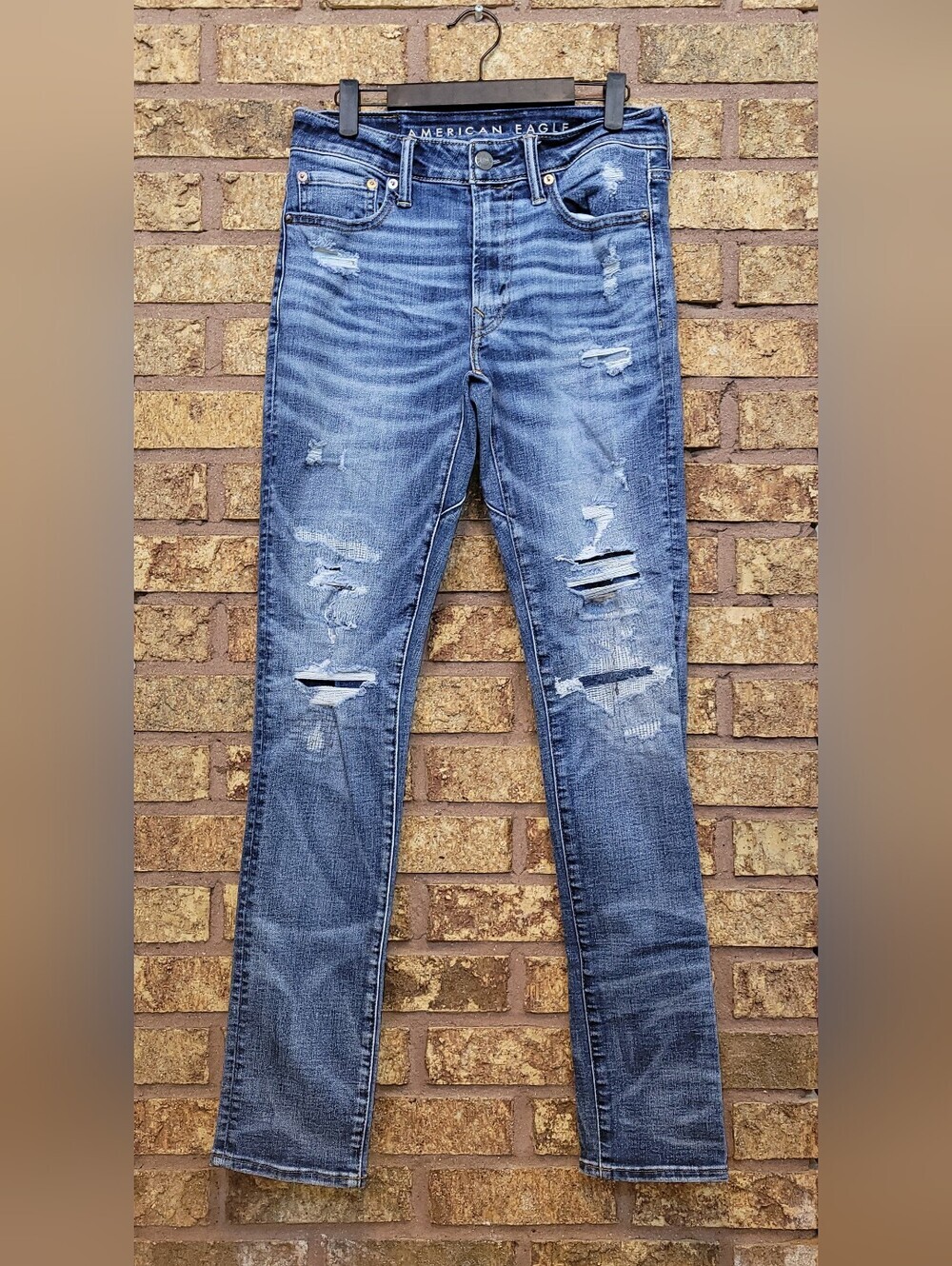 American Eagle Move Free Slim Distressed Denim Jeans Size 30 AirFlex Stretch